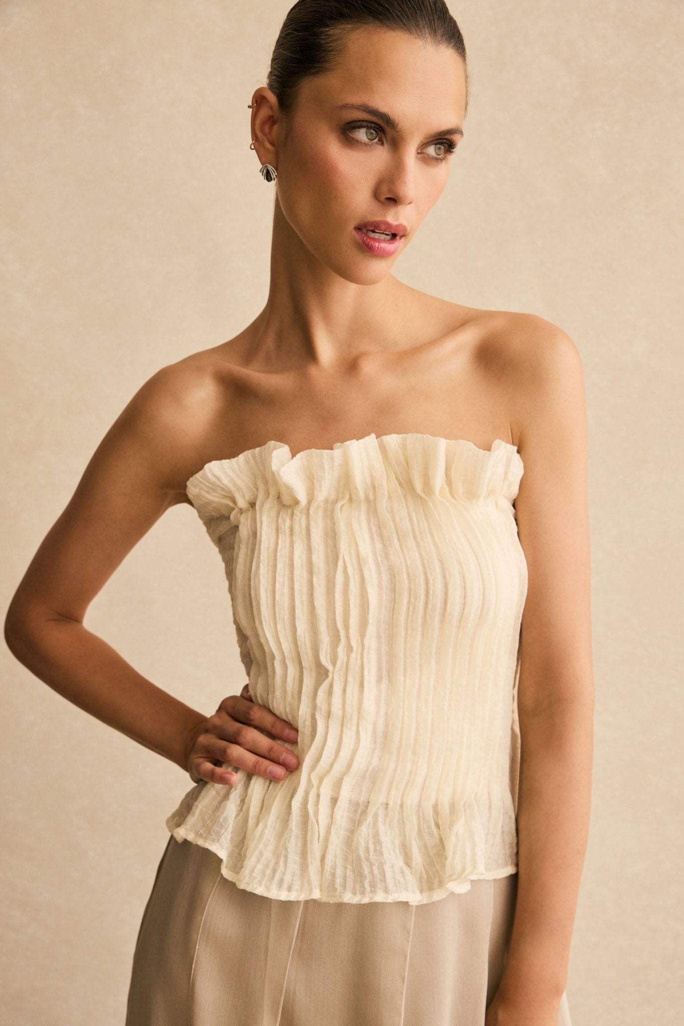 Top BARDOT Crema - BIMANI