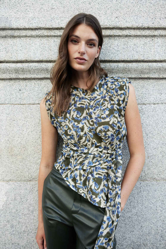 Top LINDEN Print Khaki