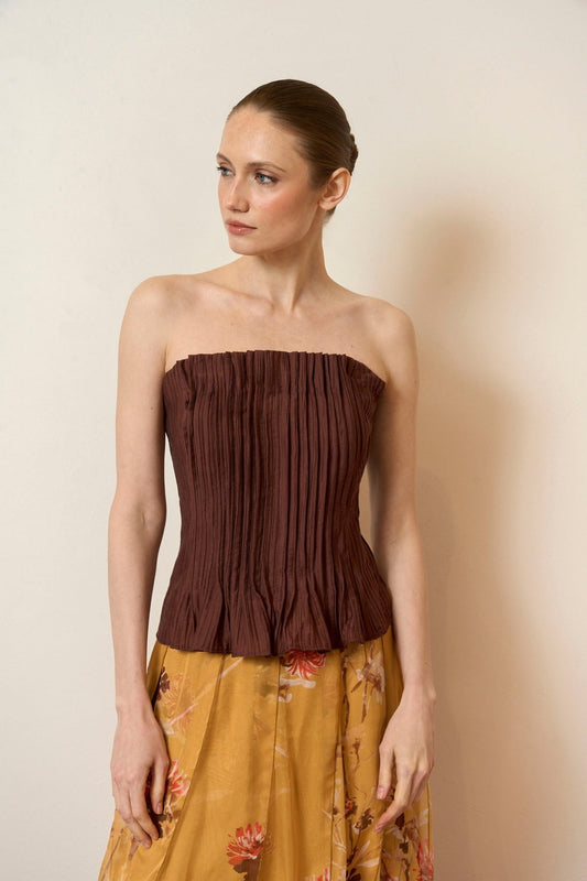 Top BARDOT TANA Marrón - BIMANI