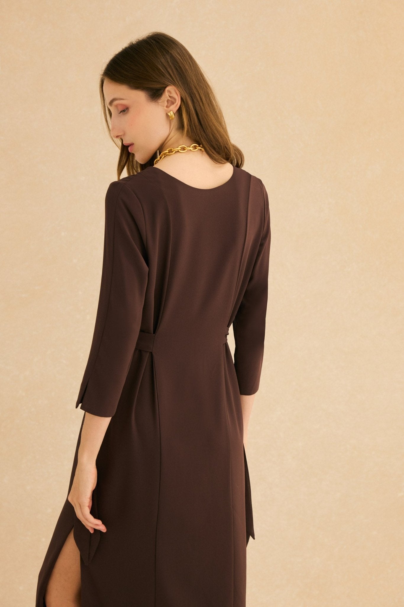 Vestido ABRAZO INVIERNO Marrón Cacao - BIMANI