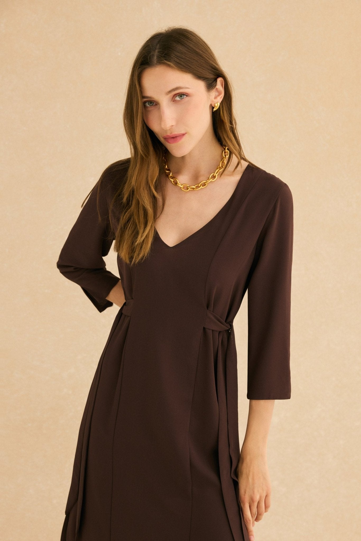 Vestido ABRAZO INVIERNO Marrón Cacao - BIMANI