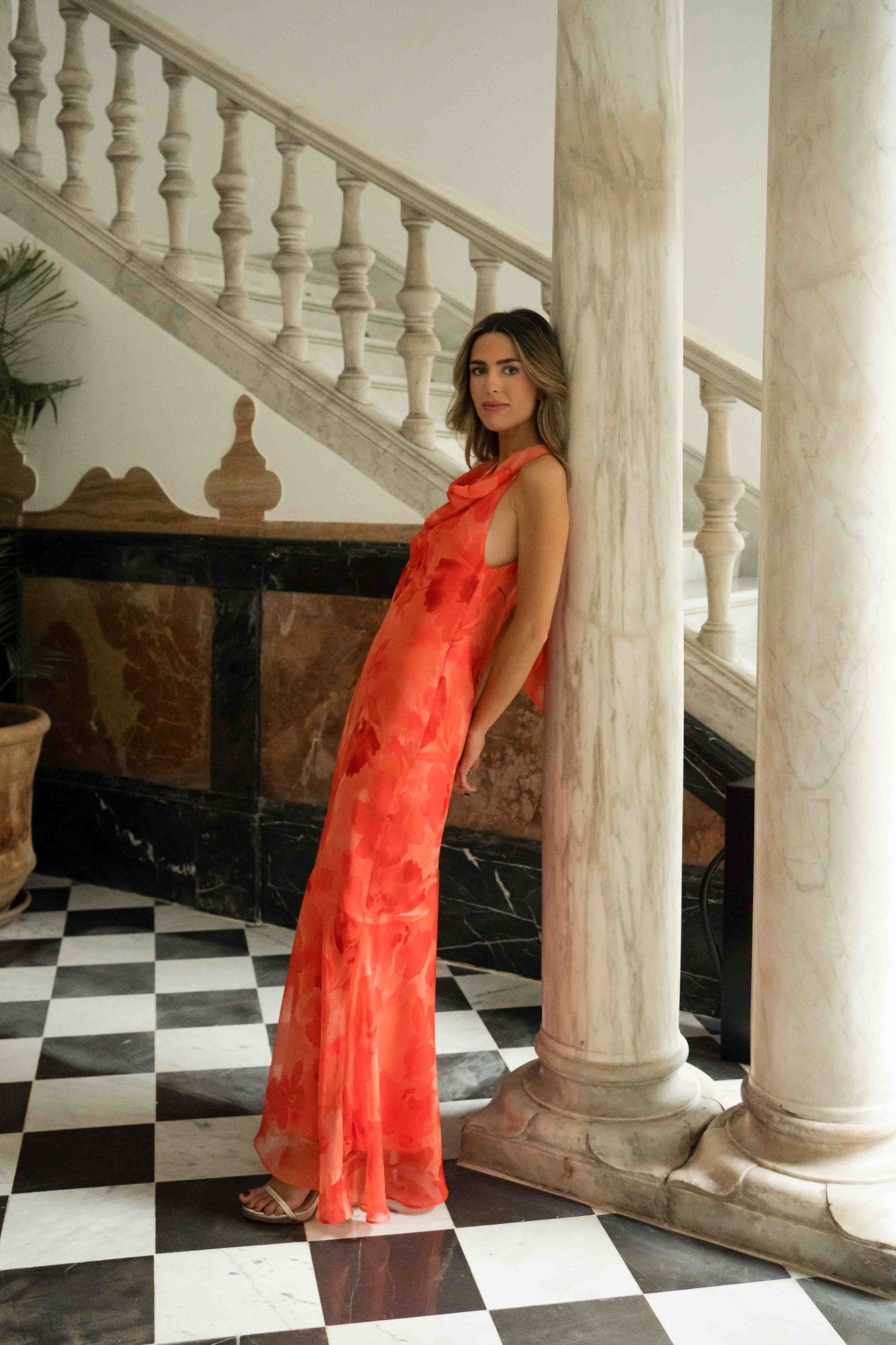 Vestido ANA Estampado Coral - BIMANI