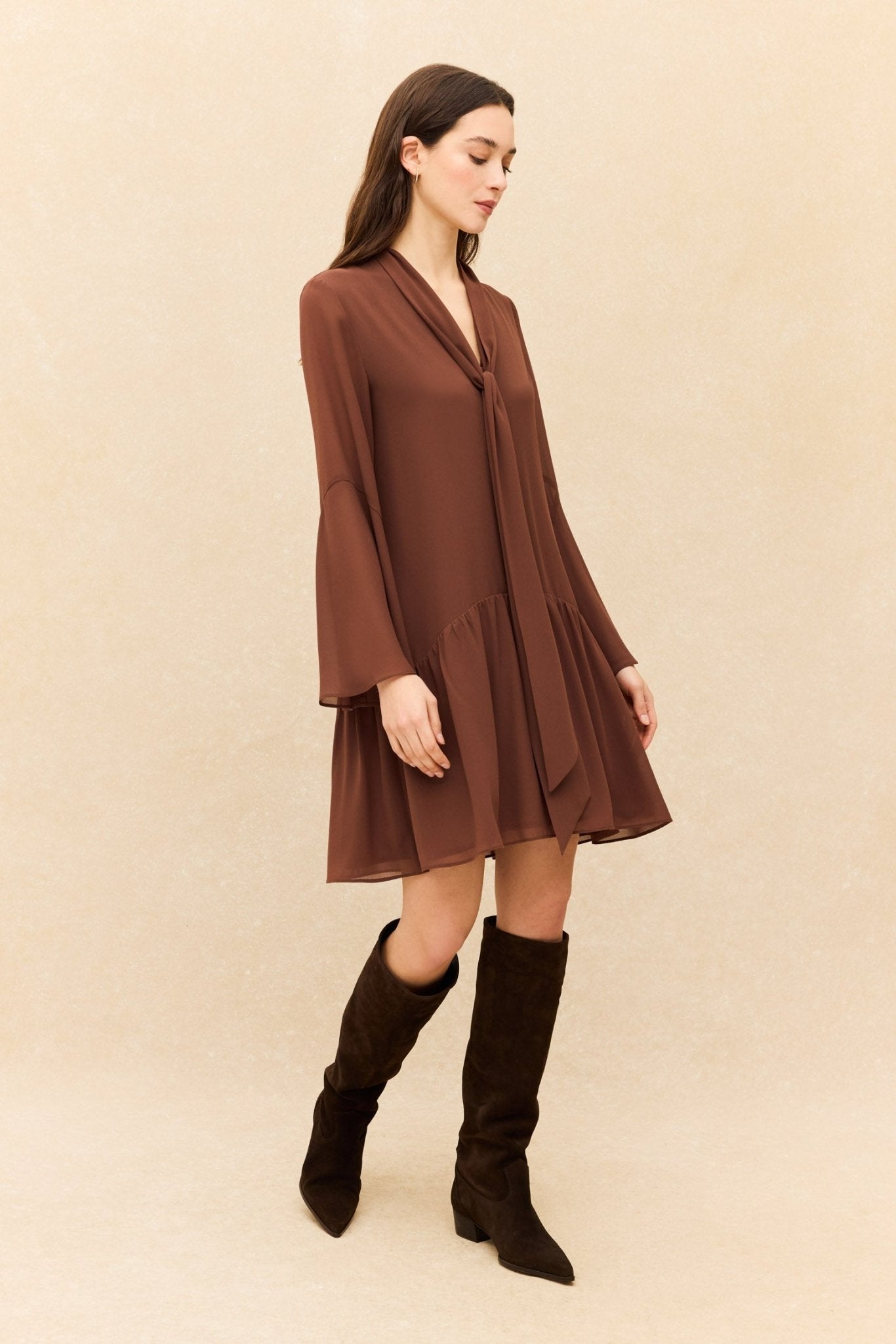 Vestido ARONA Marrón Mocca