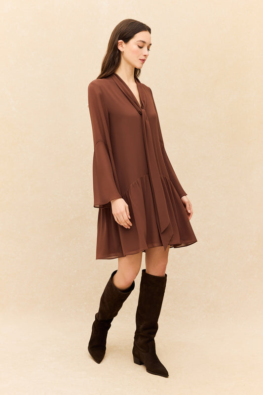 Vestido ARONA Marrón Mocca