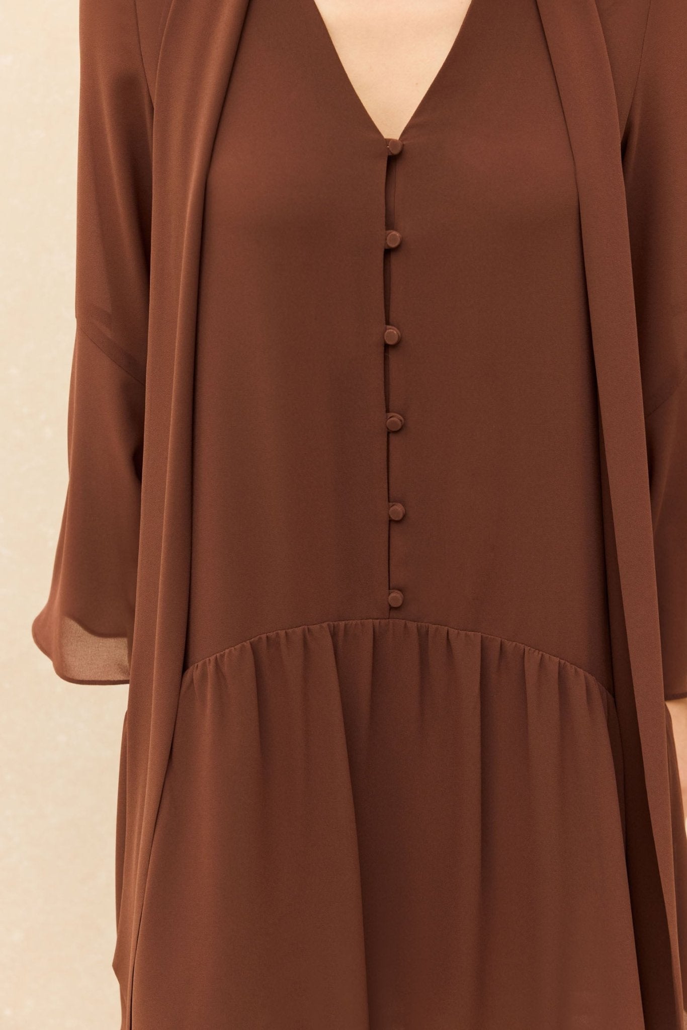 Vestido ARONA Marrón Mocca