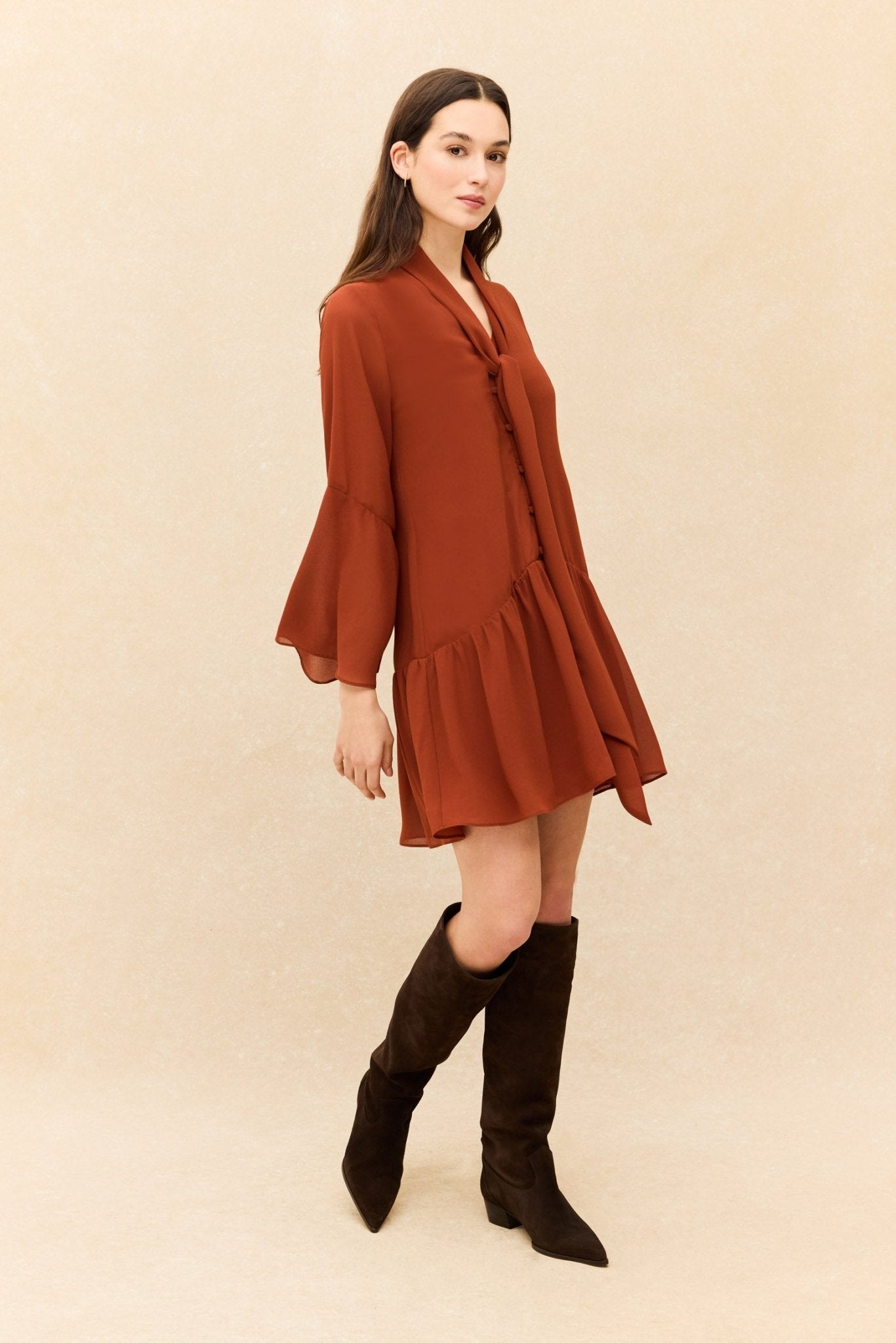 Vestido ARONA Teja Caldero