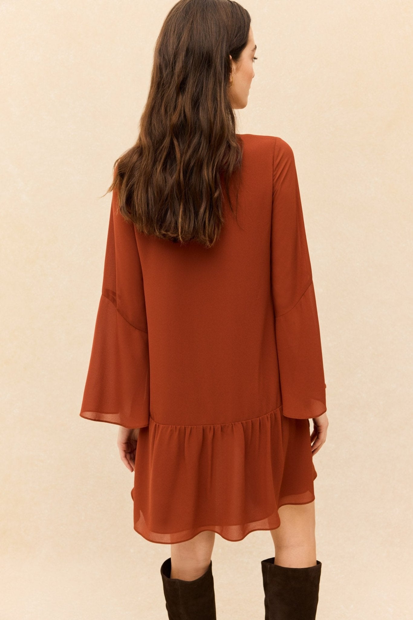 Vestido ARONA Teja Caldero