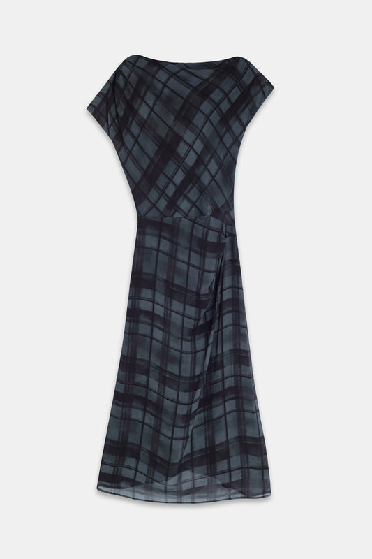 Vestido BIRDIE Cuadros Azul - BIMANI