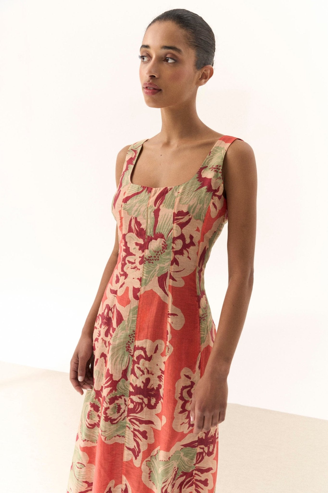 Vestido BLANCA Estampado Melocotón - BIMANI