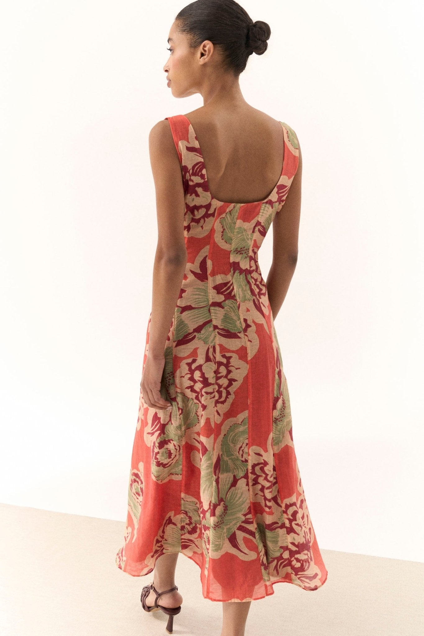 Vestido BLANCA Estampado Melocotón - BIMANI