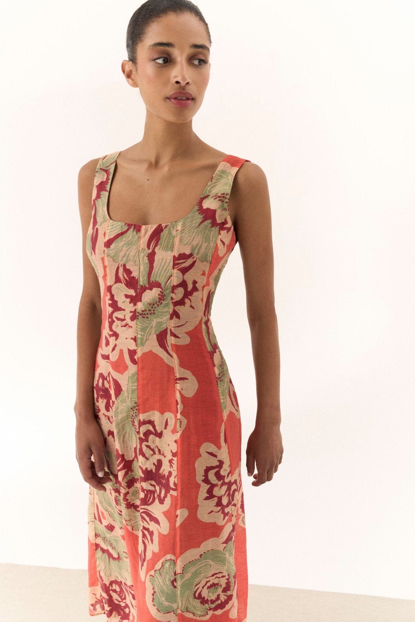 Vestido BLANCA Estampado Melocotón - BIMANI