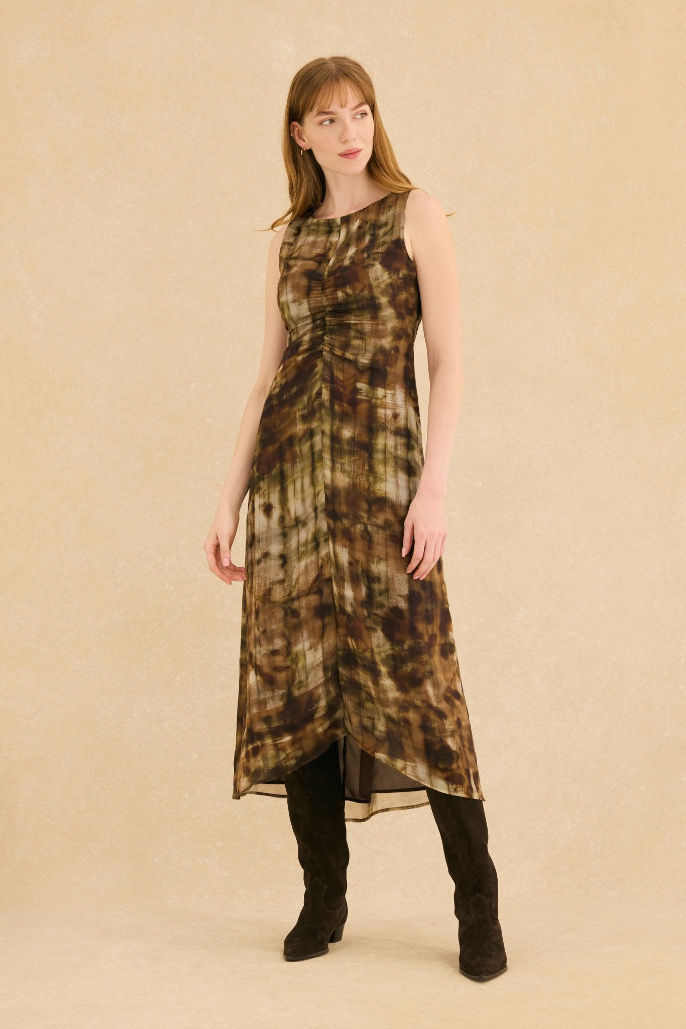 Vestido BLUEBELL Estampado Khaki - BIMANI