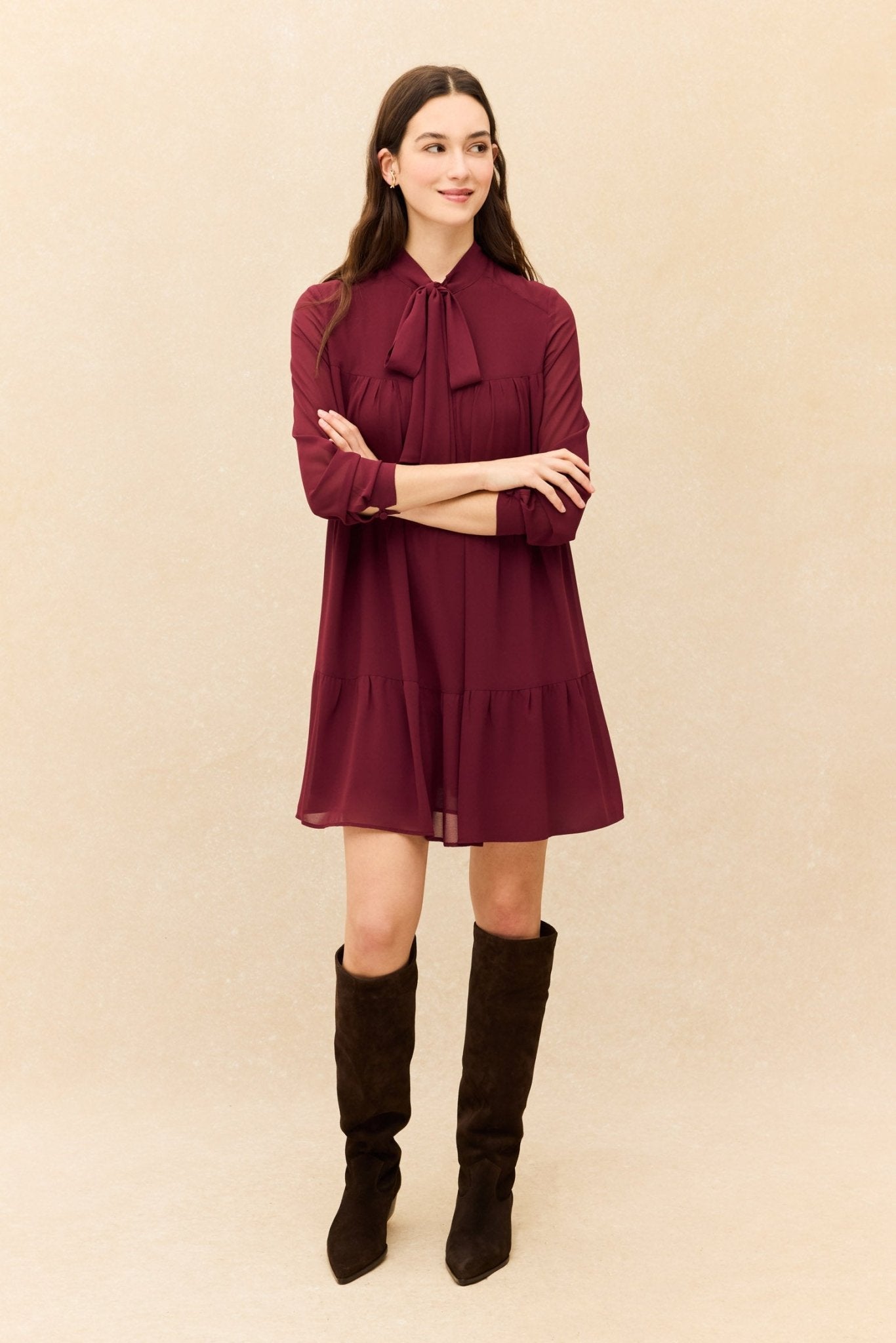 Vestido BOLTON Burdeos Monastrell - BIMANI