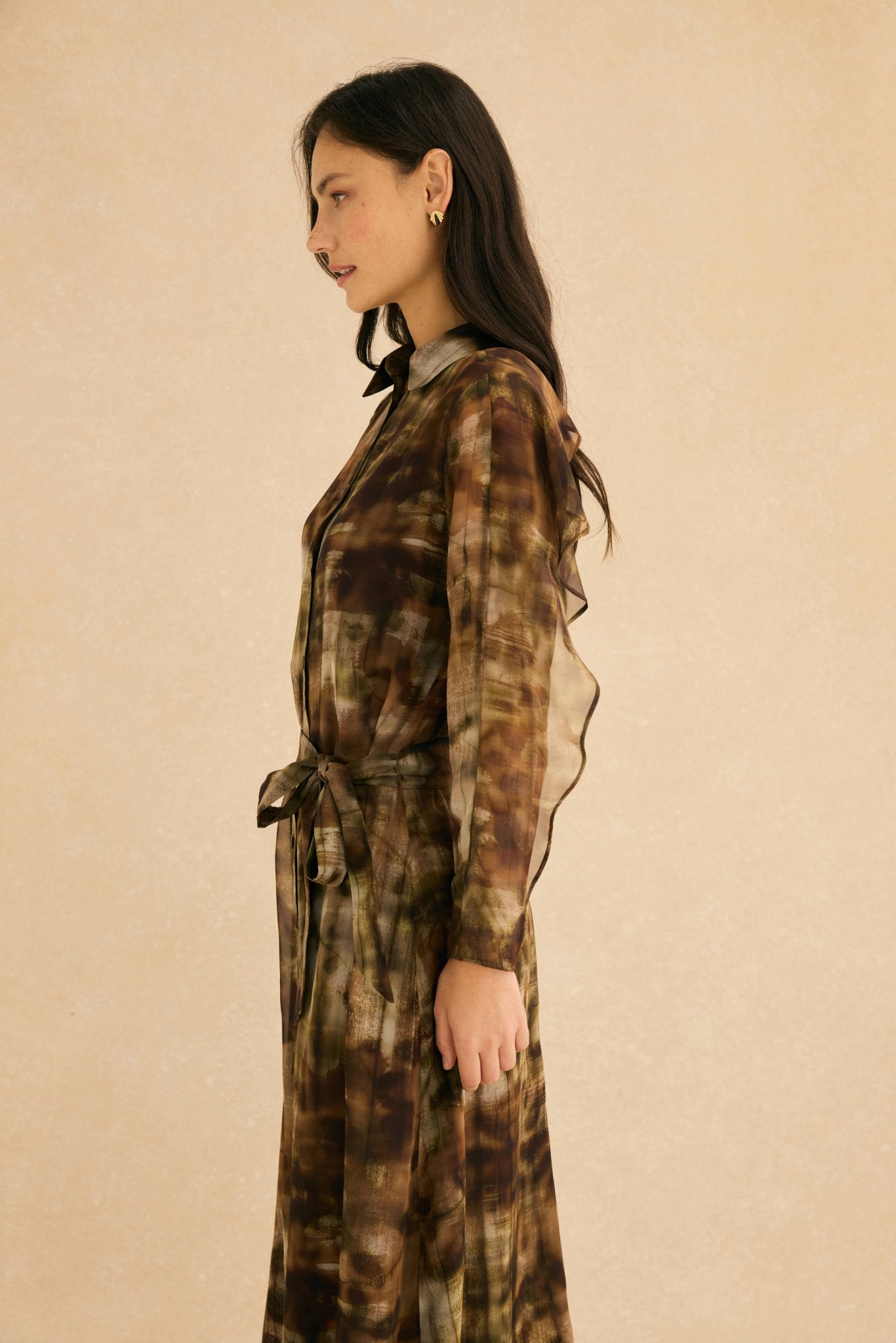 Vestido CAPUCINE Estampado Khaki - BIMANI