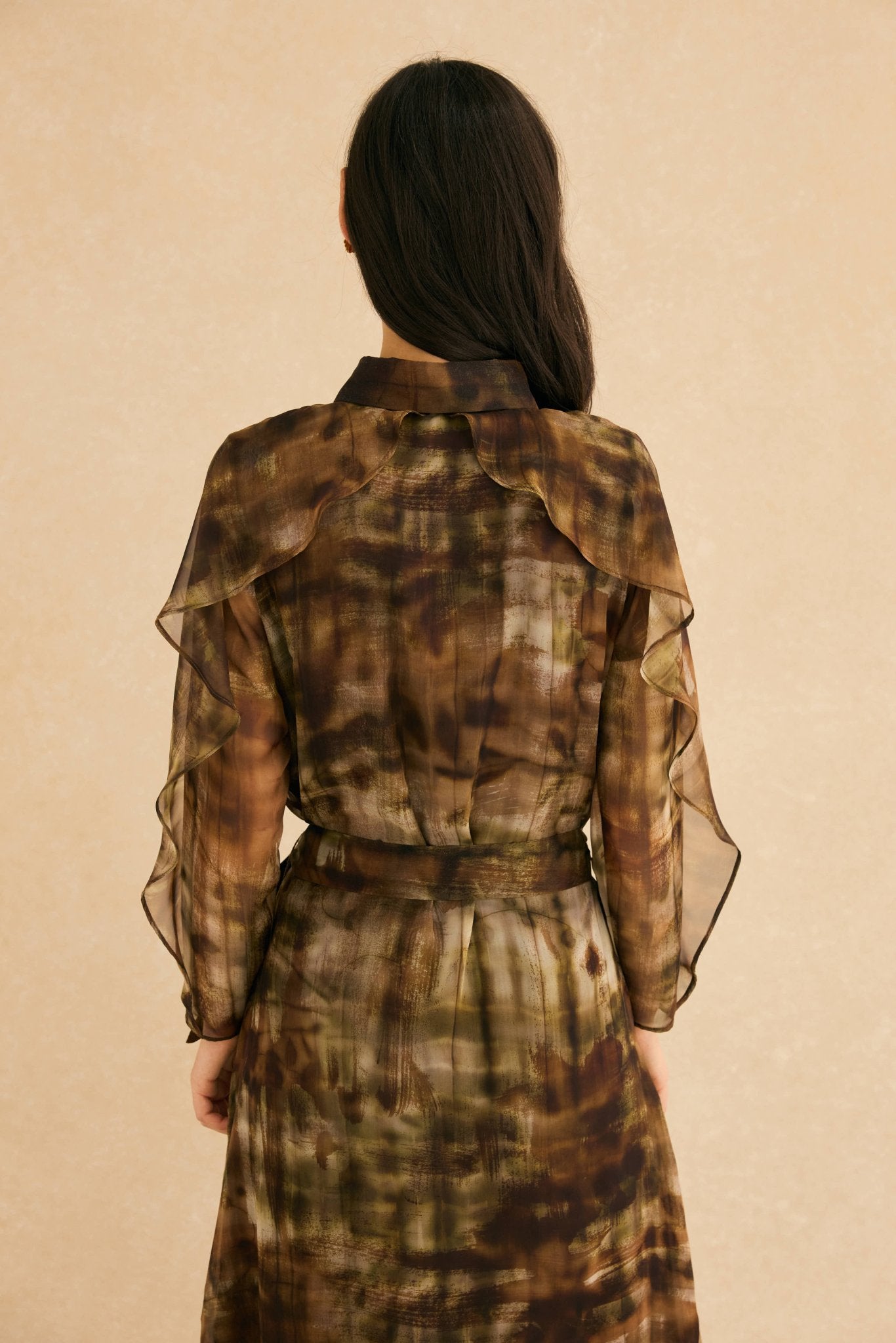 Vestido CAPUCINE Estampado Khaki - BIMANI