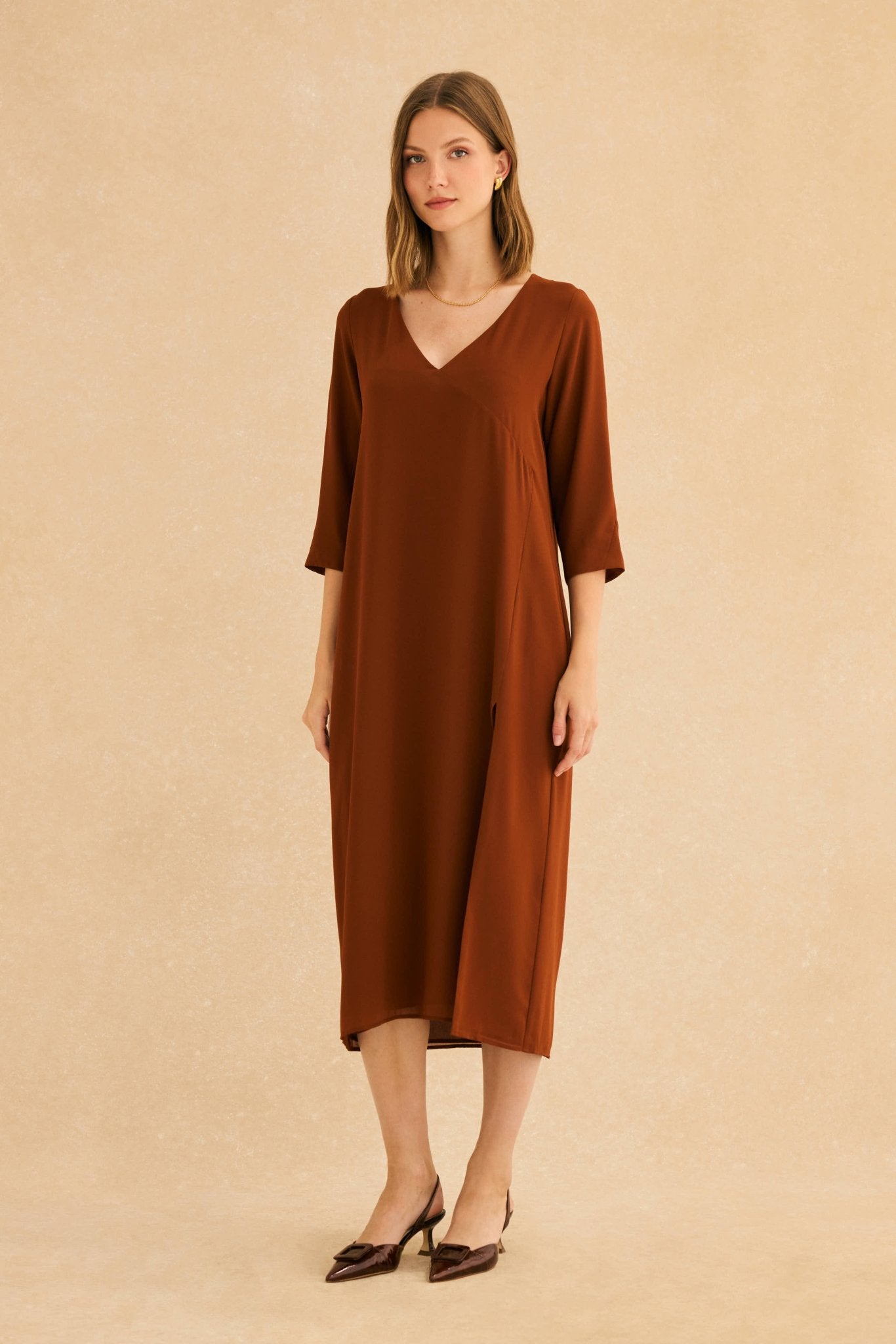 Vestido CAZA Ocre Godello - BIMANI