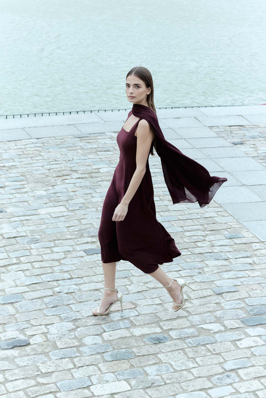 Vestido CIBELINA Burgundy - BIMANI