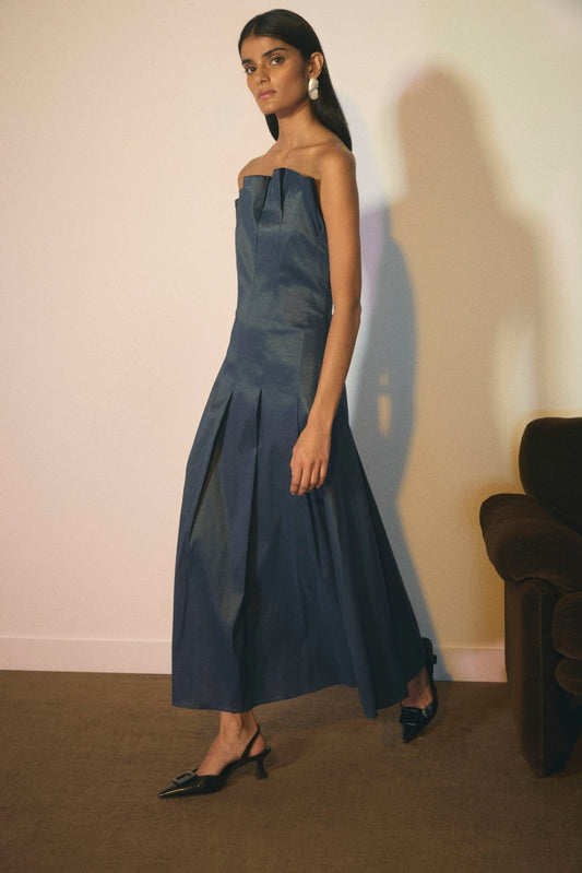 Vestido CORDELIA Azul Petróleo - BIMANI