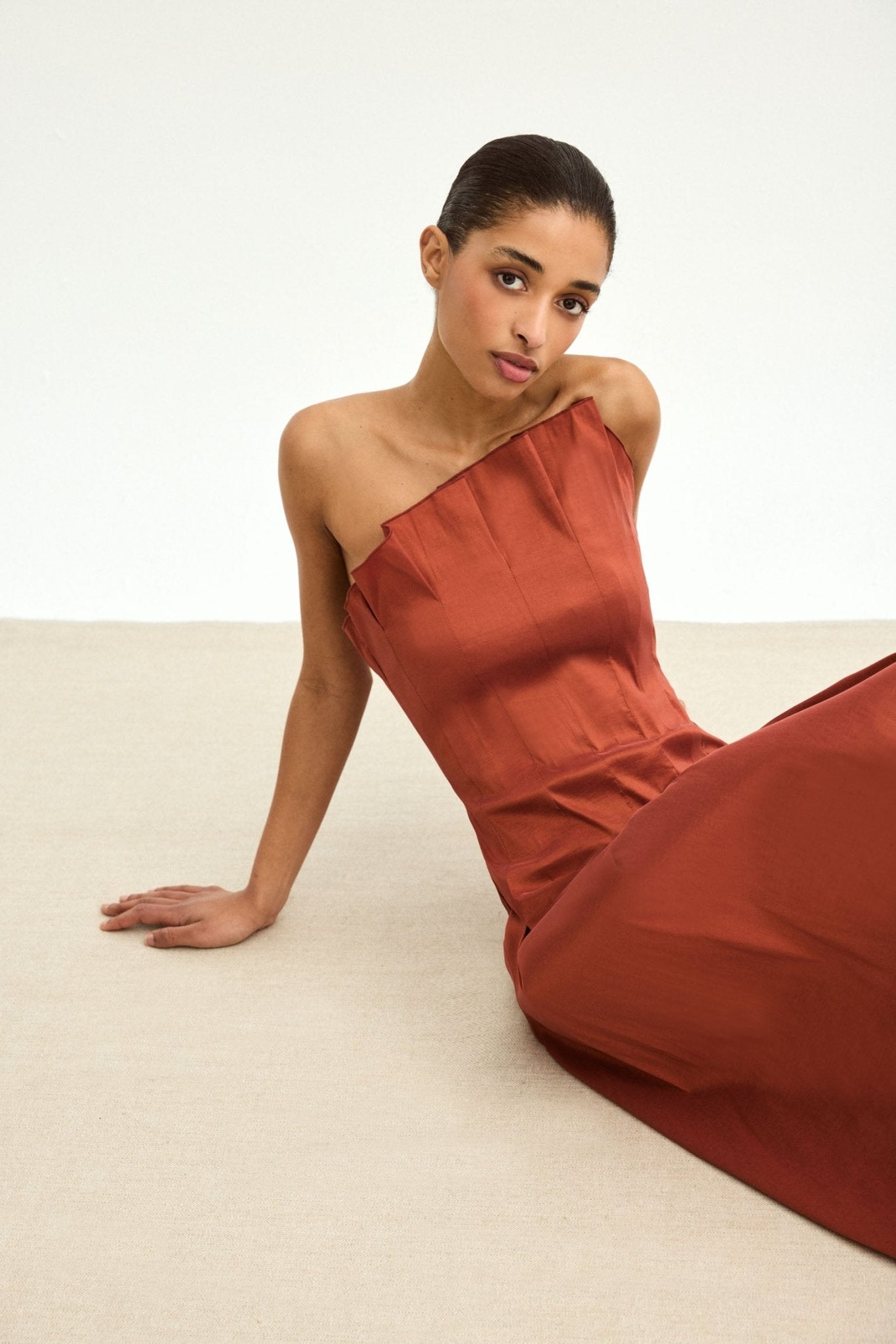 Vestido CORDELIA Teja Caldero - BIMANI