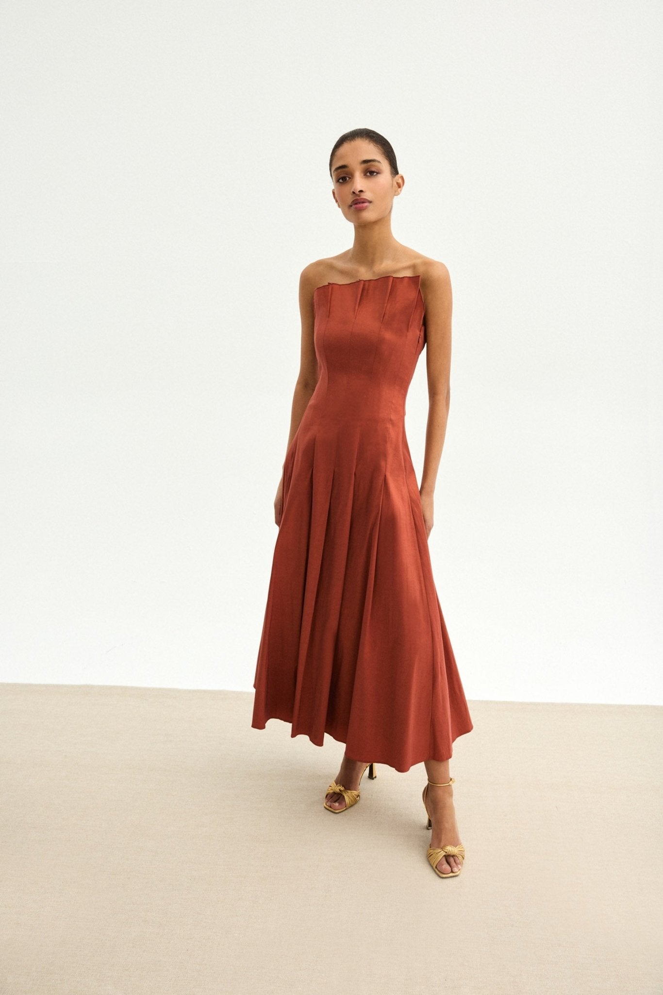 Vestido CORDELIA Teja Caldero - BIMANI