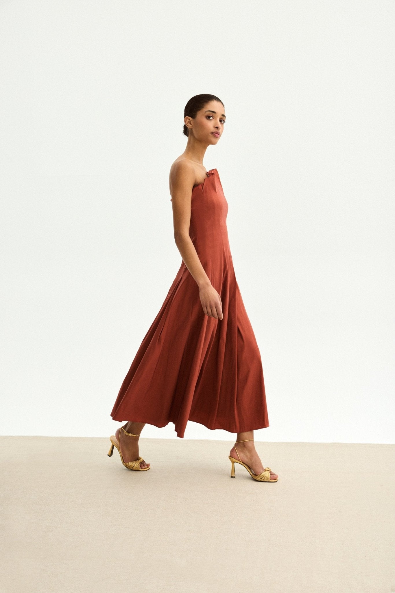 Vestido CORDELIA Teja Caldero - BIMANI