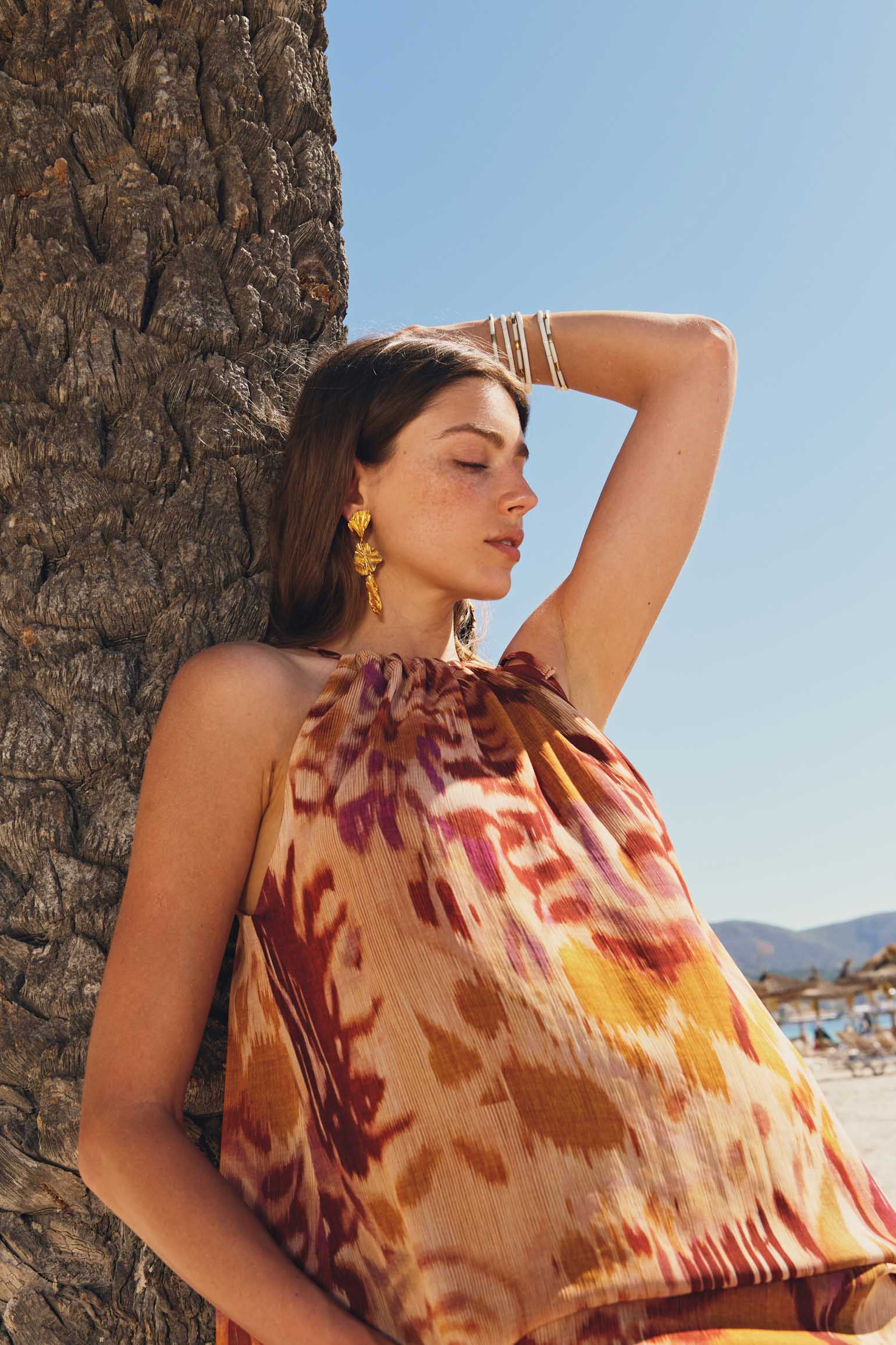 Vestido DEBA Estampado Mostaza - BIMANI