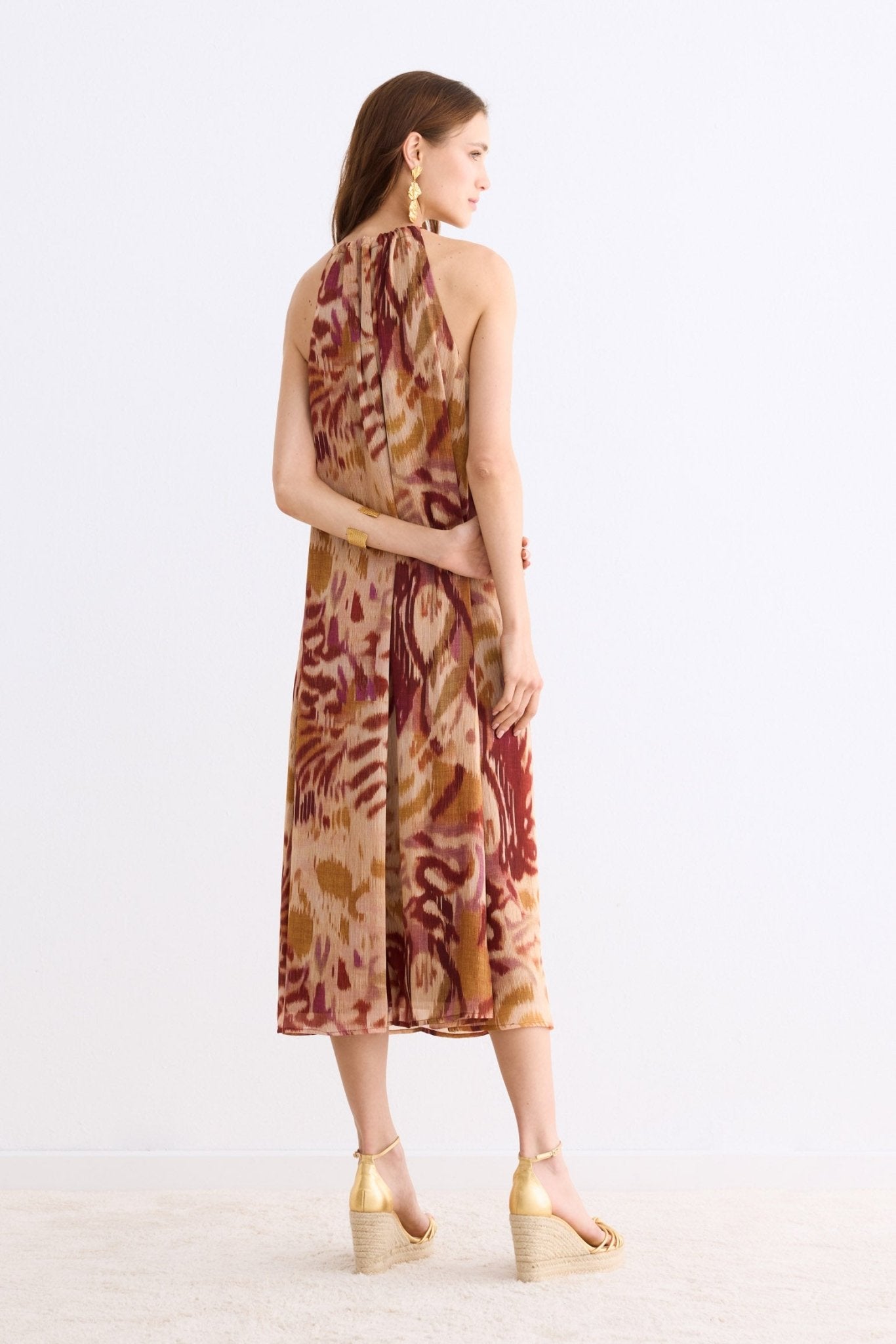 Vestido DEBA Estampado Mostaza - BIMANI