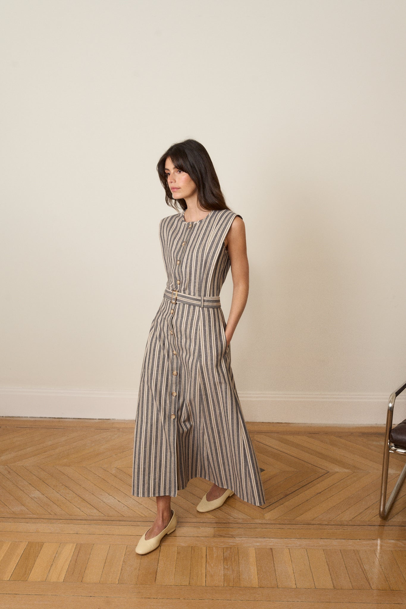 Vestido DINAN Rayas Azul - BIMANI