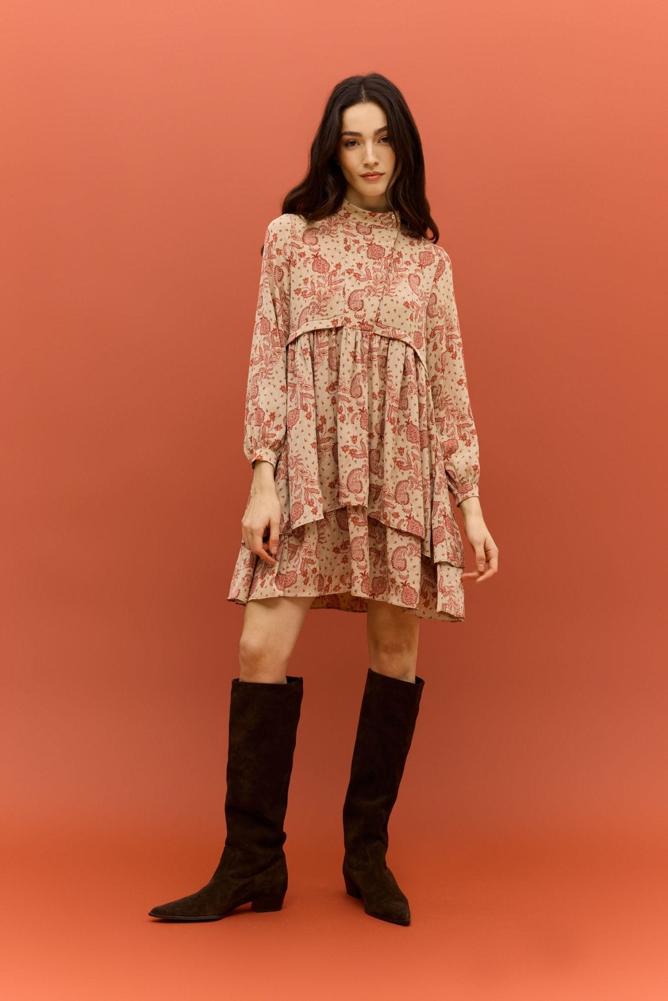 Vestido DUNA Estampado Teja - BIMANI