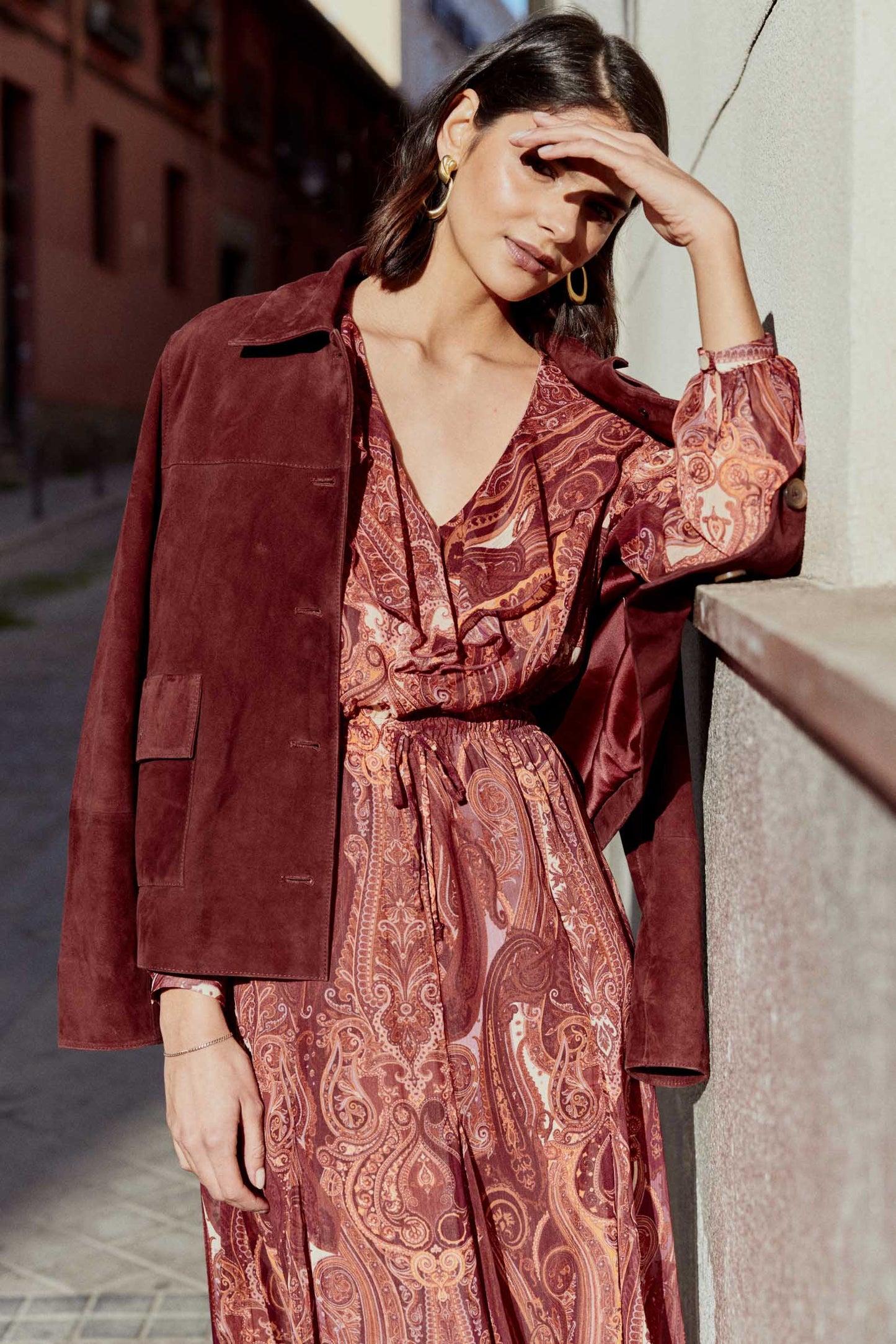 Vestido GRASSE Print Burgundy - BIMANI