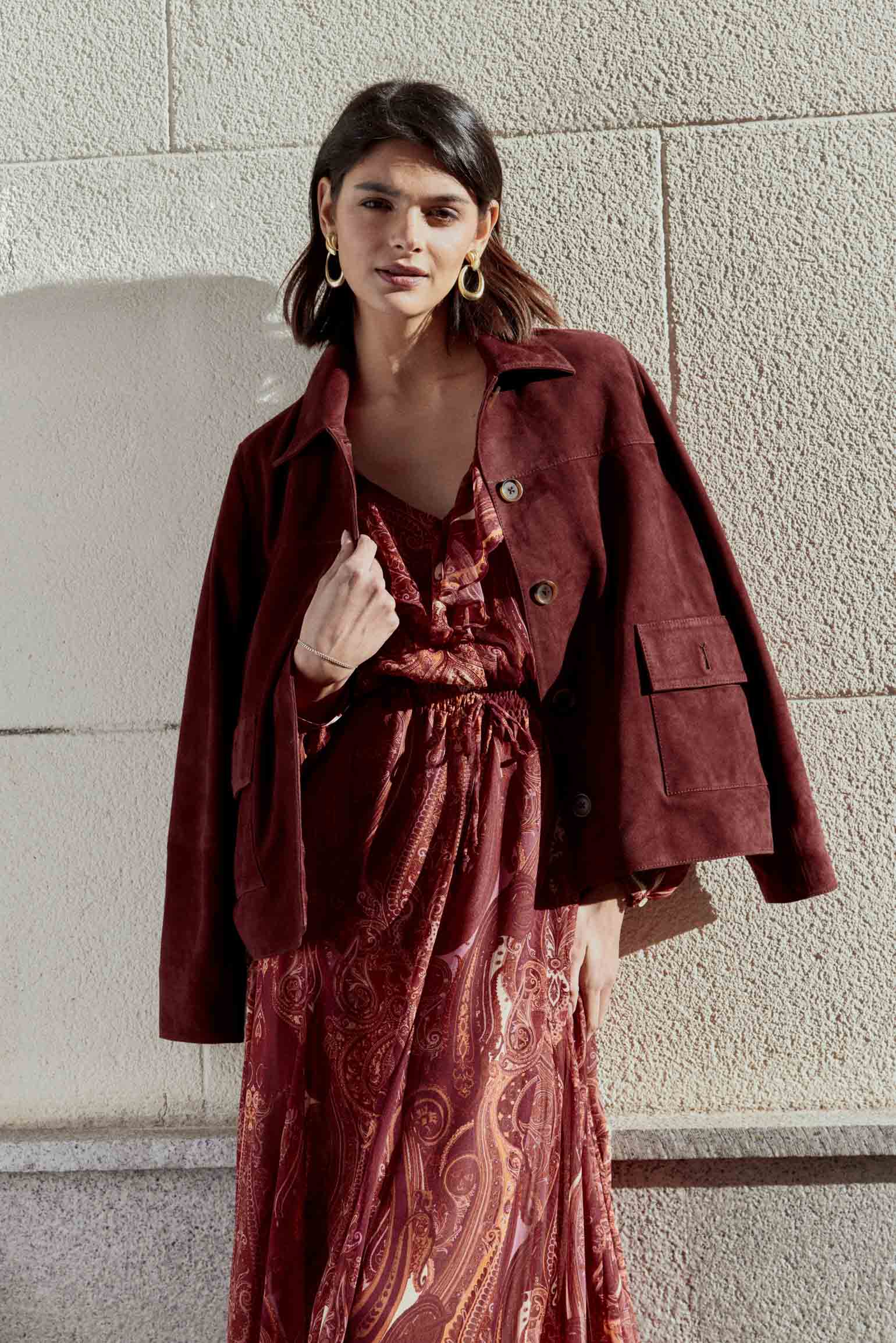 Vestido GRASSE Print Burgundy - BIMANI