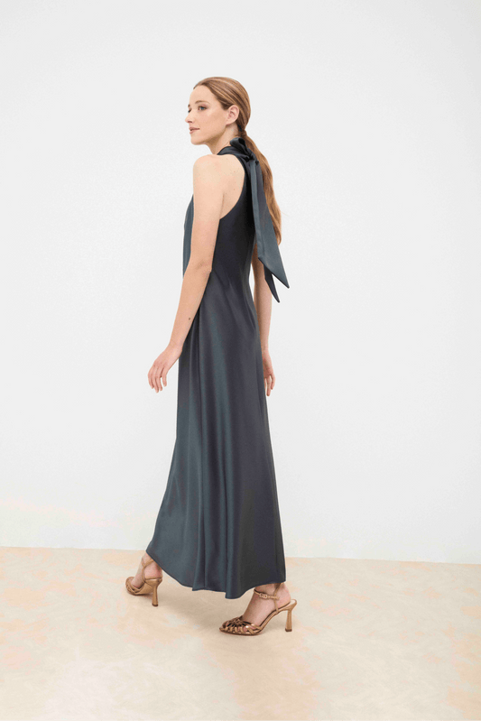 Vestido HELENA Azul Petróleo