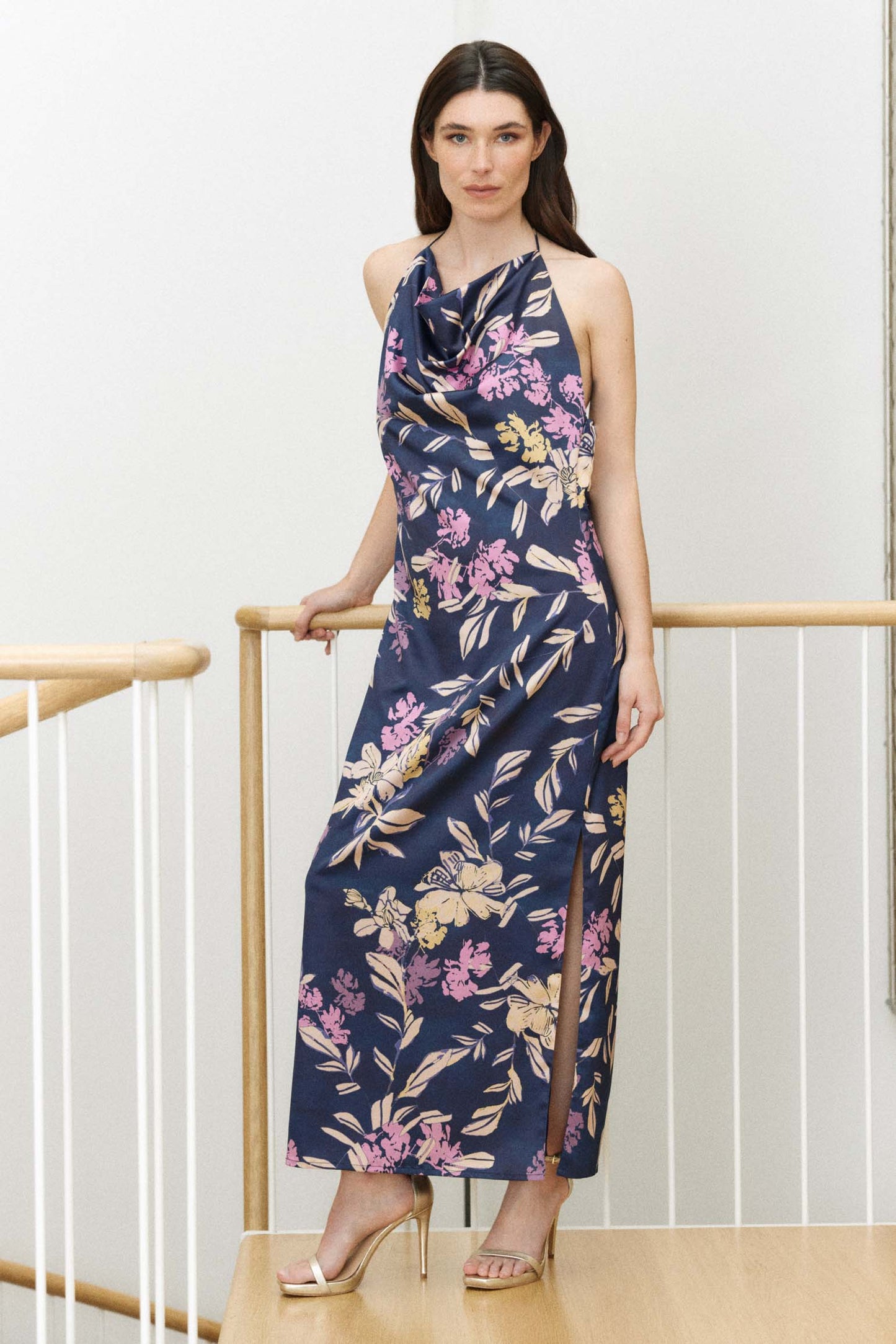 IRABU Print Navy Dress