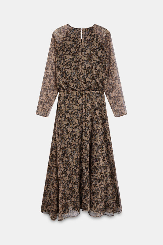 Vestido LESIA Estampado Marrón - BIMANI