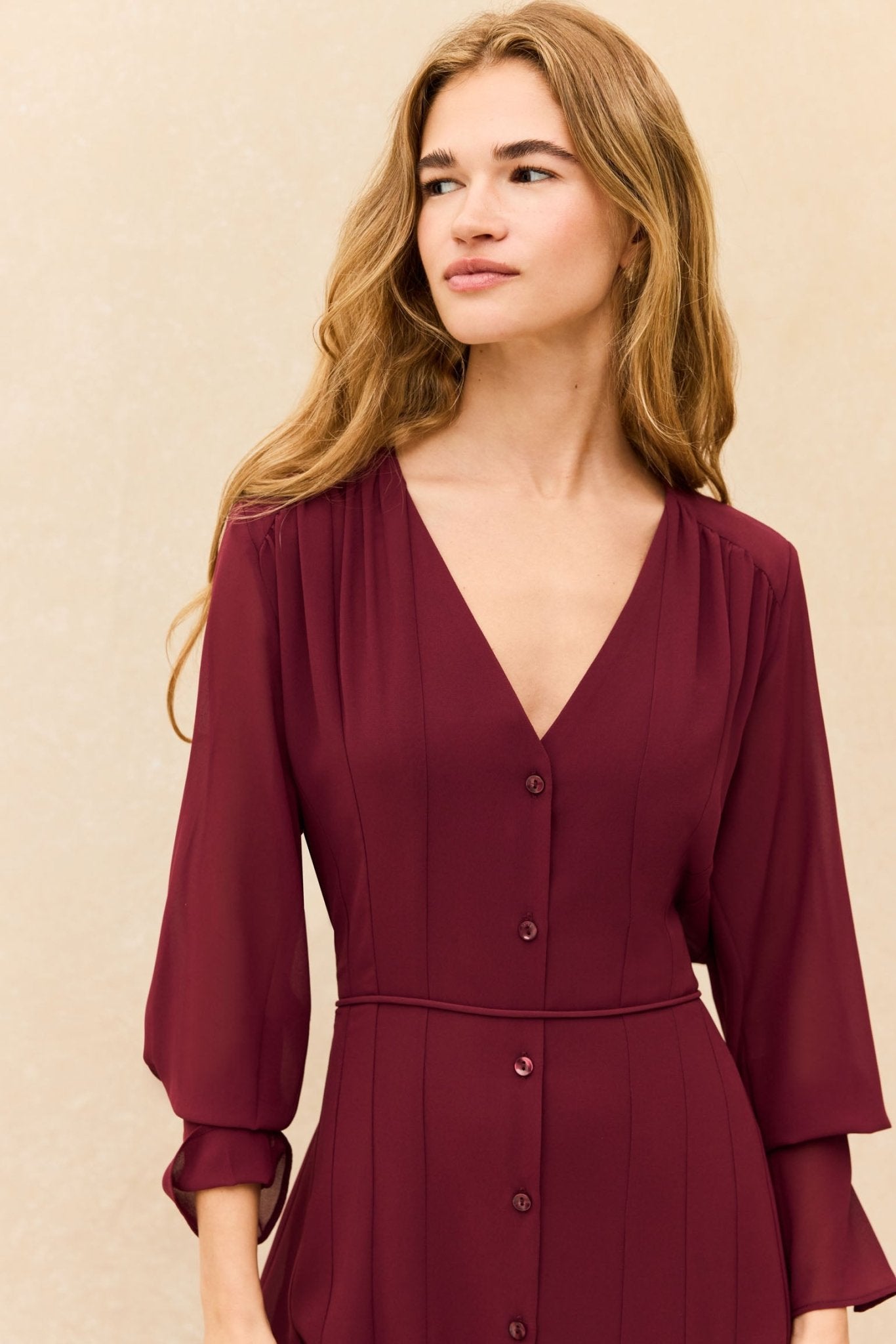 Vestido LYRA Burdeos Monastrell - BIMANI