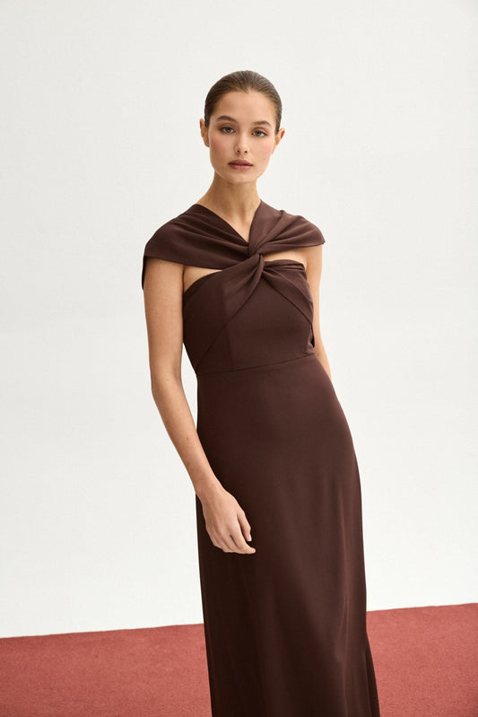 Vestido SUZANNE Marrón Cacao - BIMANI
