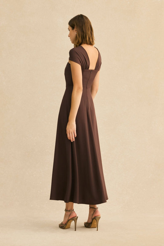 Vestido SUZANNE Marrón Cacao - BIMANI