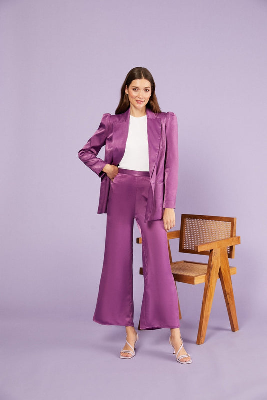 DOYA Trousers Purple Satin