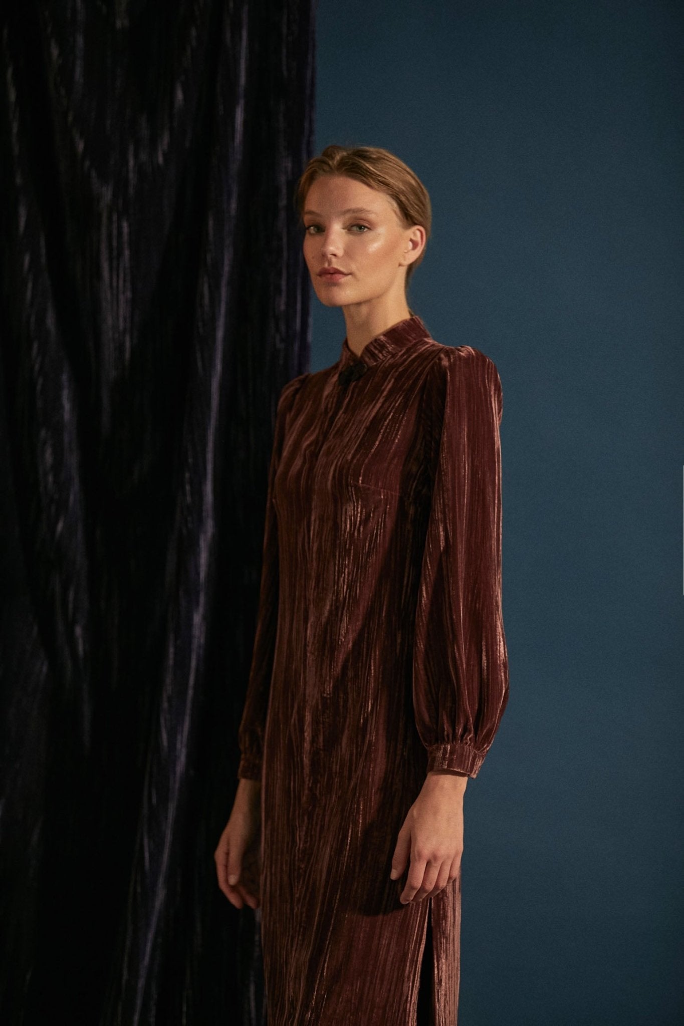 Vestido TOKIO Velvet Burgundy - BIMANI