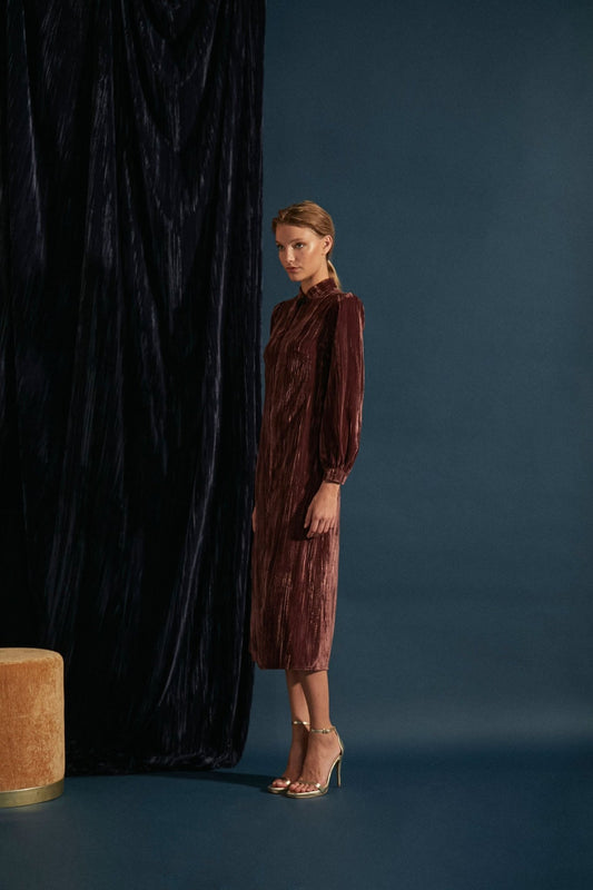 Vestido TOKIO Velvet Burgundy - BIMANI